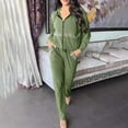 thumbnail image 4 of Bovxnpu Summer Casual Outfits For Women, Oversized Lounge Sets 2 Piece Outfits Sweatsuit, Solid Color Combination With Casual Long Sleeve Trousers Hoodie Set L, 4 of 5
