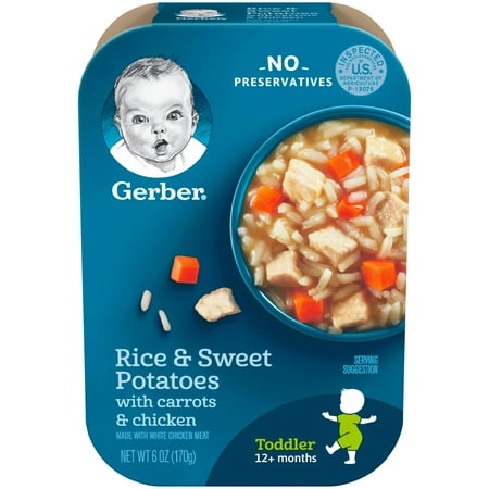 Gerber Lil' Meals, Rice and Sweet Potatoes with Carrots and Chicken, 6 oz Tray