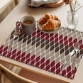 thumbnail image 3 of Brown Red Placemats Set of 8, Geometric Non-Slip Place Mats Washable Table Mats for Kitchen Dining Table Decorations Indoor/Outdoor, 3 of 9