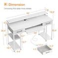 thumbnail image 3 of KriKac 55 inch Computer Office Desk with USB Charging Port Power Outlet and Keyboard Tray, Writing Desk with 2 Drawers and Monitor CPU Stand and Removable Shelf for Storage, White, 3 of 7