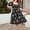 Black, variant on Sakmal Boho Summer Dresses for Women 2024 Trendy Pleated Graphic Comfort Fit Red Short Sleeve Mid-Length A-Line Dress