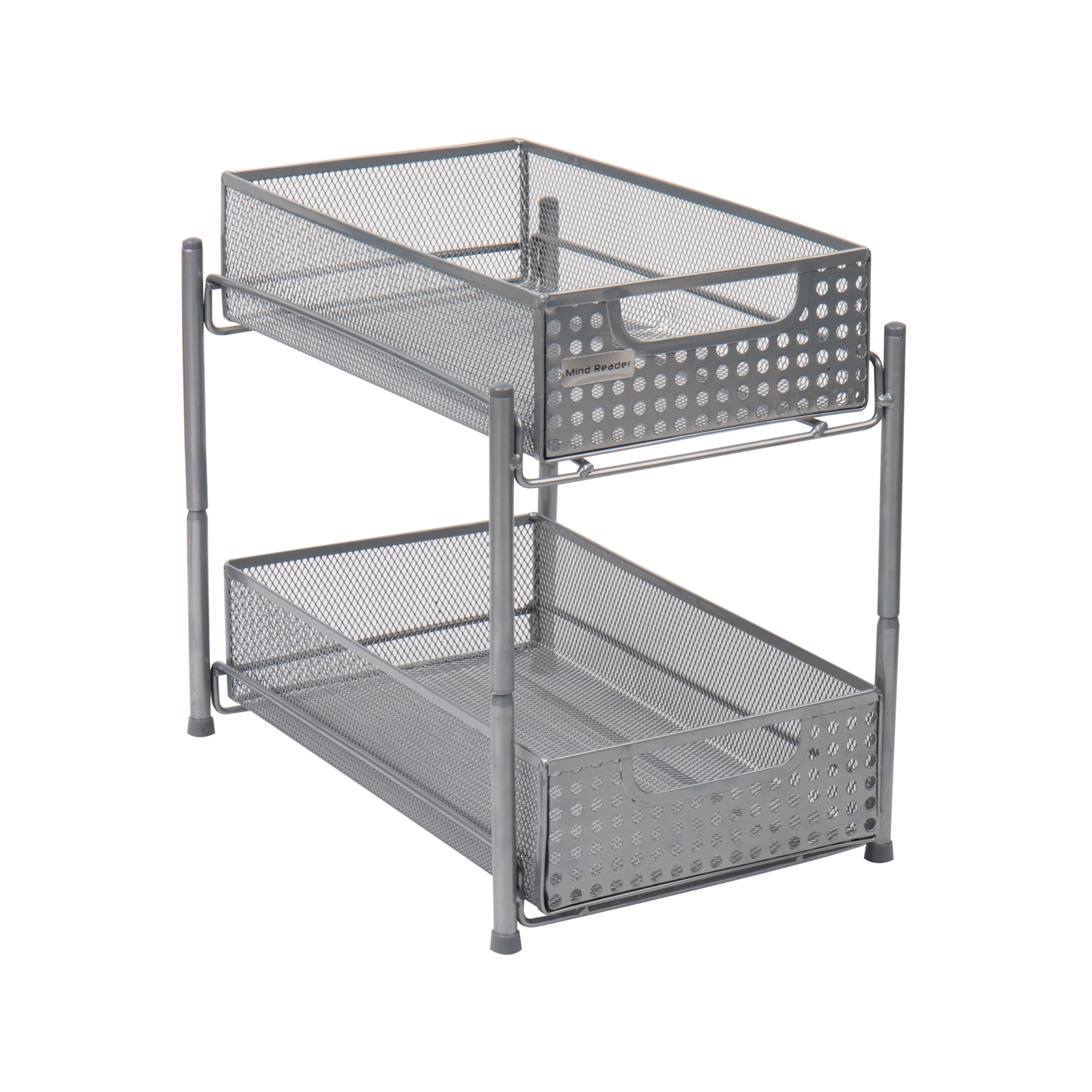 2 Tier Metal Mesh Drawer Organizer With Sliding Storage Drawer ,Silver - On  Sale - Bed Bath & Beyond - 35454899