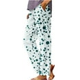 thumbnail image 2 of Women's Pants Under $10 Plus Size Staright Leg Printed Rolled Casual Pocket Straight Leg Pants, 2 of 5