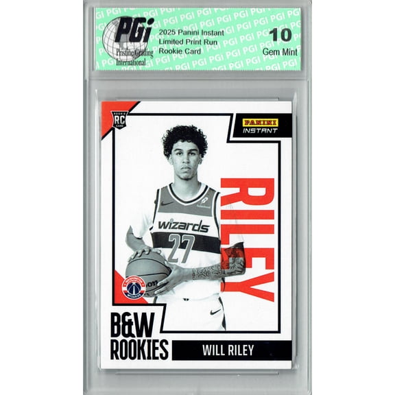 Will Riley 2025 Panini Instant #BWR-33 Black & White 256 Made Rookie Card PGI 10