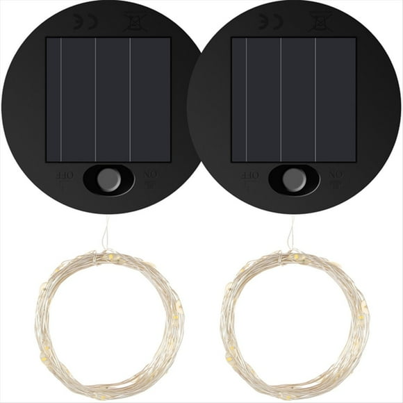 Tapa de Linterna de Panel Solar LED Superior de Repuesto de Luz Solar de 2 Piezas para Linternas Colgantes Al Aire Libre IP65 A Prueba de Agua