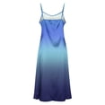thumbnail image 2 of Women Satin Silk Cami Dress Summer Tie Dye V Neck Sleeveless Maxi Dresses Vacation Beach Side Split Sundress, 2 of 6