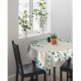 thumbnail image 4 of Teal Green Eucalyptus Suqare Tablecloth - 60 x 60 Inch, Farmhouse Weeping Leaves Linen Waterproof & StainResistant Tablecloth, Washable Oil-proof Table Cover for Dining/Party/Wedding/Camping/Buffet, 4 of 9
