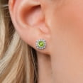 thumbnail image 3 of Gem Stone King 14K White Gold Green Peridot and White Lab Grown Diamond Removable Earrings Jackets for Women | 1.14 Cttw | Gemstone August Birthstone | Round 4.5MM, 3 of 6