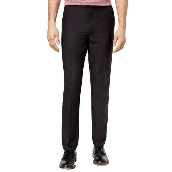 Michael Kors Mens Athleisure Stretch Flat Front Pants Black 33x32