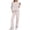 Beige, variant on Womens Two Piece Outfit Set Summer Casual Solid Color Long Sleeve Sweatshirt and Soft Polyester Comfortable Sleepwear Relaxing Home Wear