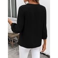 thumbnail image 5 of DOKOTOO Blouses for Women Dressy Casual Ruched V Neck Smocked Tops 3/4 Sleeve Loose Fit Shirts, 5 of 9