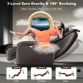 thumbnail image 6 of Costway Massage Chair Full Body SL Track Zero Gravity with  Pillow Reversible Footrest Heat Brown, 6 of 11