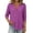 A-Purple, variant on Tqcoqu 3/4 Length Sleeve for Women Tops Dressy Casual Shirts V Neck Summer Blouses with Buttons Trendy Clothes,Hot Pink,Women's S-XXXXXL