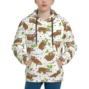 Hoodies for Teen Girls Boys - cute sloth AZ Warm Boys' Fashion Hoodies & Sweatshirts, Boys Girls Kids Clothes Size 10-12 Youth Pullover with Kangaroo Pocket