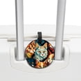 thumbnail image 3 of Cat 2Pcs PU Leather Round Luggage Tags with Privacy Cover and Name ID Tag for Suitcase, Handbags, Backpacks, School Bags, 3 of 6