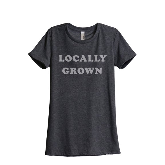 Locally Grown Women's Fashion Relaxed T-Shirt Tee Charcoal Grey Small
