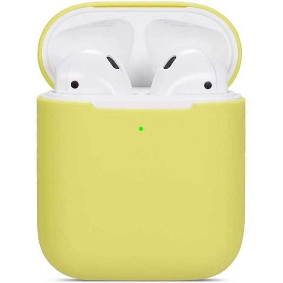 Compatible Airpods Case, Protective Ultra-Thin Soft Silicone Shockproof Non-Slip Protection Accessories Cover Case for Apple Airpods 2 & 1 Charging Case - Yellow