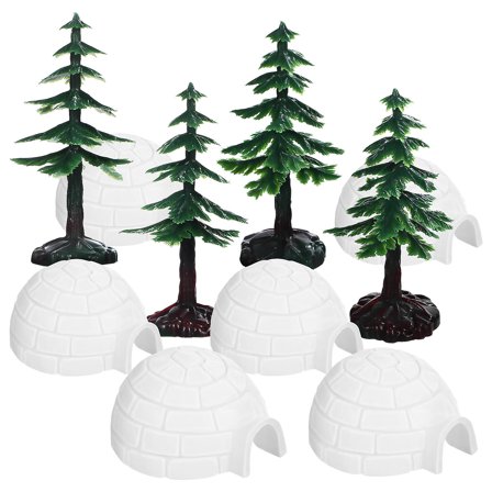 Niceauty Model Tree Igloo Figurines Plastic 1 Set Holiday Decoration
