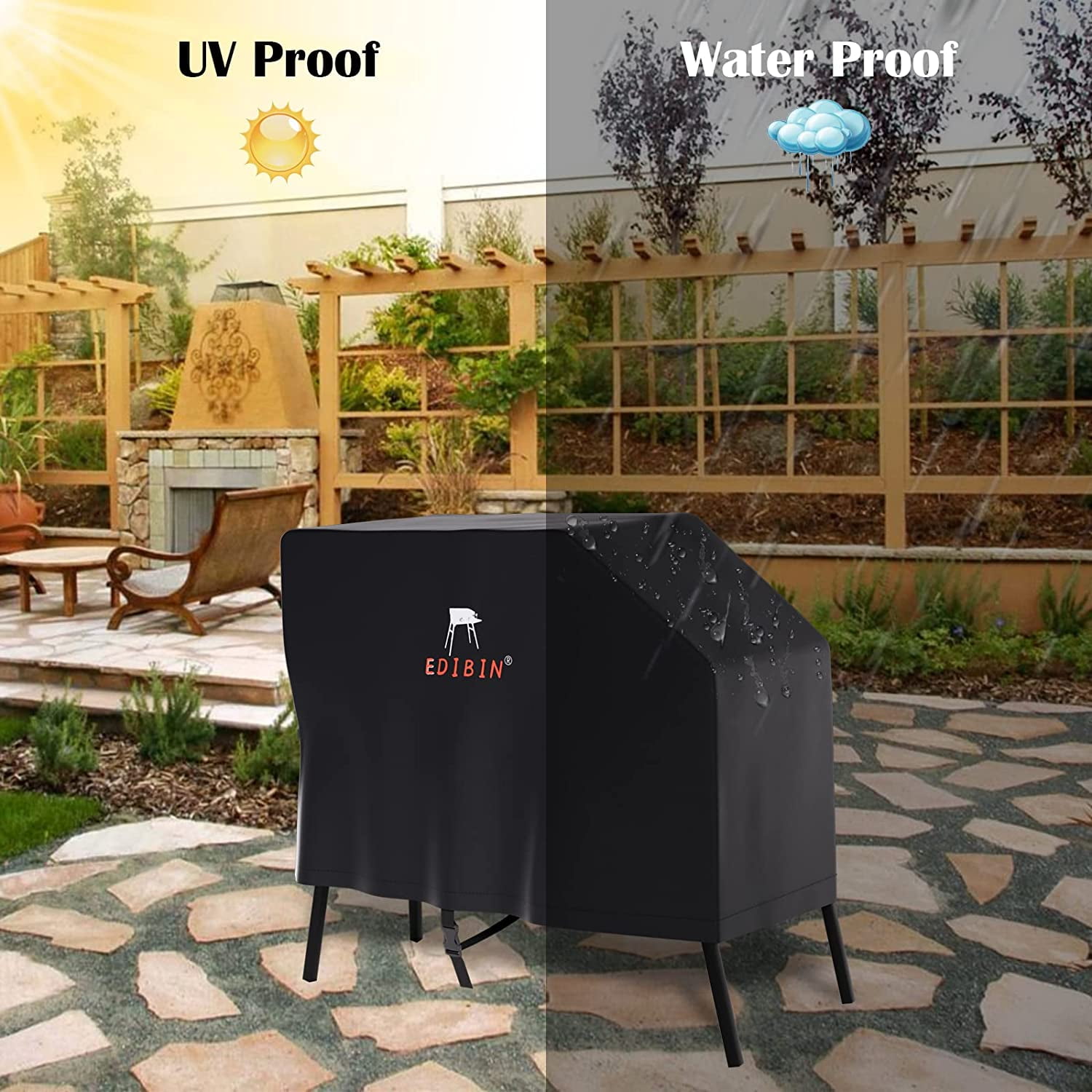 Upgraded Griddle Cover - 22 Inch with Hood and Stand for Blackstone, Waterproof & Heavy Duty with Large Air Vent and Straps, Inclu : Griddle Cover for Blackstone 22\u0027\u0027 Griddle with Hood