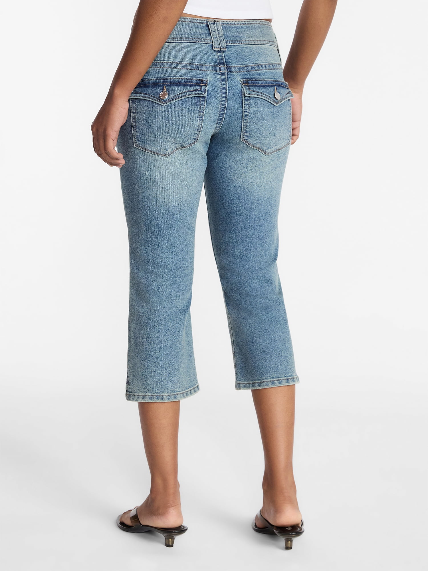 No Boundaries Low Rise Denim Capri Pants, 21" Inseam, Women's 0-20