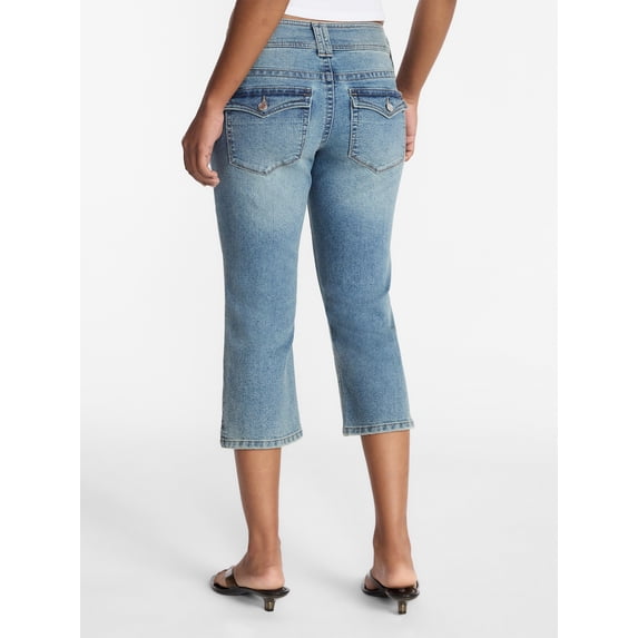 No Boundaries Low Rise Denim Capri Pants, 21" Inseam, Women's 0-20