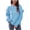 Blue, variant on Sweaters for Women Round Neck Casual Long Sleeve Solid Color Loose Knitted Sweater