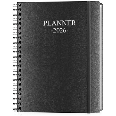 Planner 2026 - Weekly & Monthly Planner Runs from January 2026 to December 2026 8.5 x 11 12 Month Tabs Inner Pocket PU Leather Cover with Twin-Wire Binding Monthly Planners 2026 Black