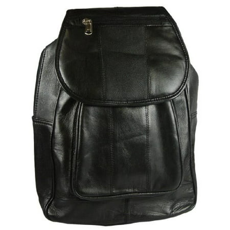 Lambskin Leather 11&quot; Backpack Style SMALL Purse Black Handbag - www.neverfullbag.com