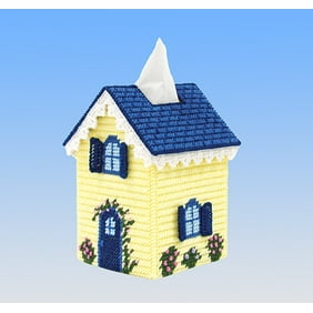 Herrschners Log Cabin Tissue Box Cover Plastic Canvas Kit