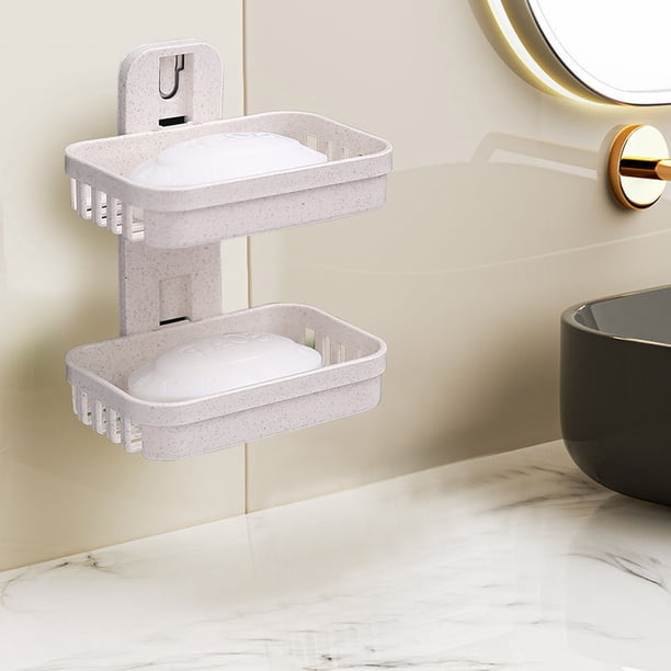 Multipurpose Kitchen Bathroom Shelf Wall Holders Storage Rack Bathroom Rack Storage Box Strong Adhesive Sticker Shower Rack Shelf - 2 Soap Box- Deals Of The Day Clearance