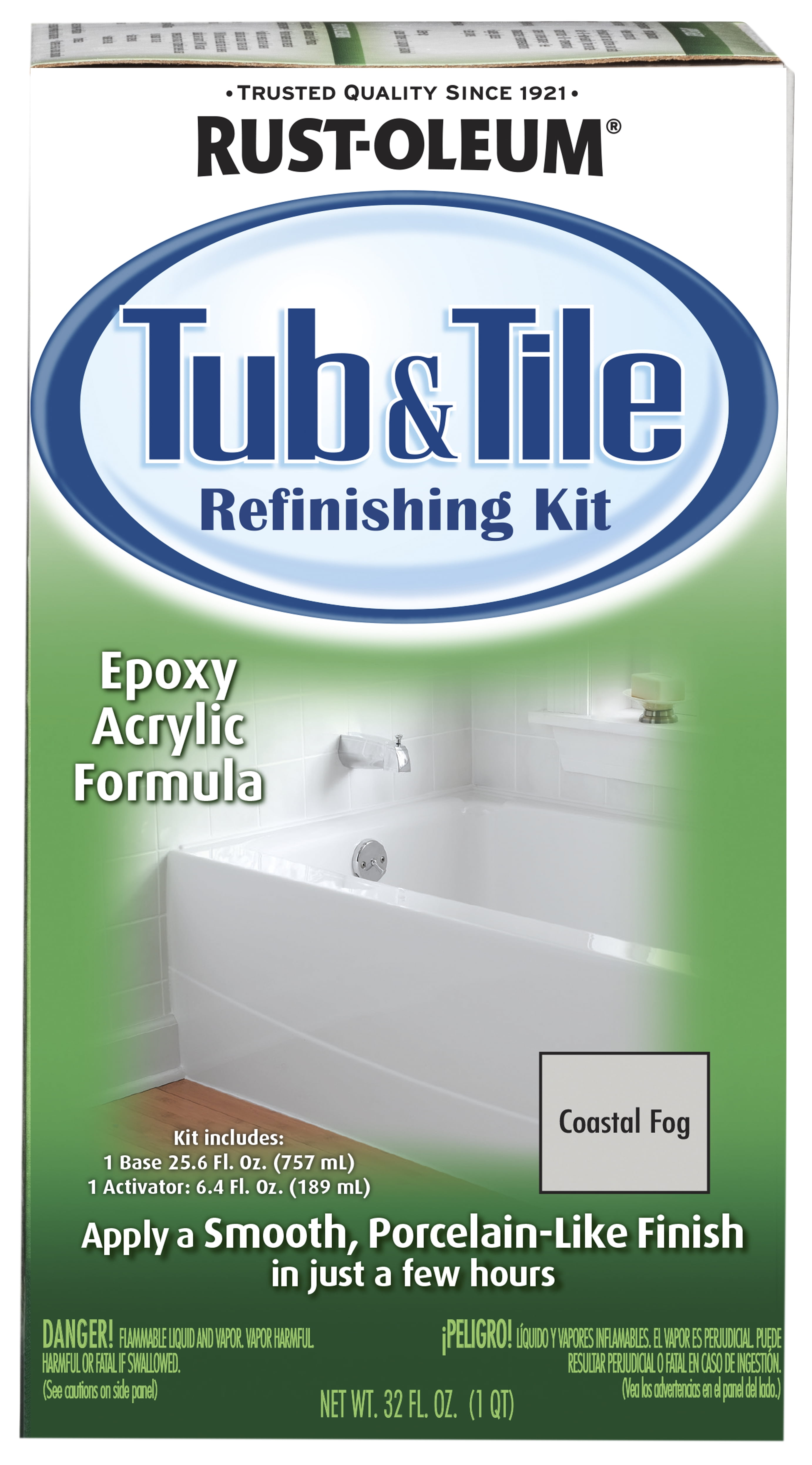 Rust-Oleum 372418 Tub & Tile Refinishing Kit Coastal Fog - Walmart.com