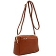 thumbnail image 4 of Small Triple Zip Crossbody Bag (Saddle Brown), 4 of 10