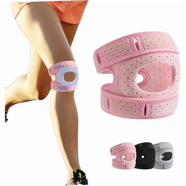 wonima44 Adjustable Knee Brace for Running - Patella Knee Brace for Knee Pain, Dual Patellar Tendon Support Strap with Gel Pad, Knee Support Brace for Working Out, Jogging, Basketball (1PC, L)