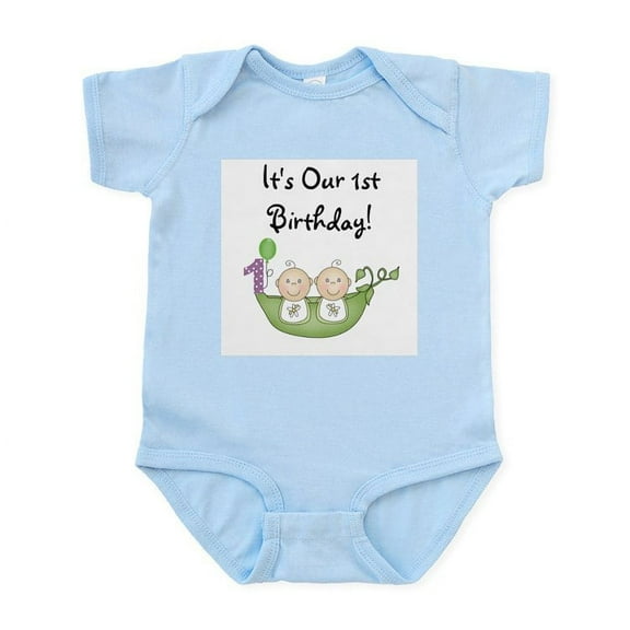 CafePress - Twins 1St Birthday Infant Bodysuit - Baby Light Bodysuit
