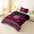 thumbnail image 2 of Homewish Bohemian Exotic Themed Twin Comforter Sets,Rustic Paisley Print Bedding Set,Purple,Black Reversible,2pcs,1 Comforter and 1 Pillowcase, 2 of 7