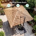 thumbnail image 7 of FOROUTIA 10x10ft Thatched Cantilever Patio Umbrella, 360° Rotation Offset Umbrella with 4-Level Tilt, Double Top UV50+ Waterproof Outdoor Hanging Umbrella for Pool, Backyard, Garden,, 7 of 7