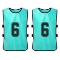 thumbnail image 7 of Carevas 6 PCS Adults Soccer Pinnies Quick Drying Football Team Jerseys Youth Sports Scrimmage Soccer Team Training Numbered Bibs Practice Sports Vest, 7 of 7