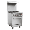 Hakka Heavy Duty Commercial 24" Gas 4 Burners Range with Oven