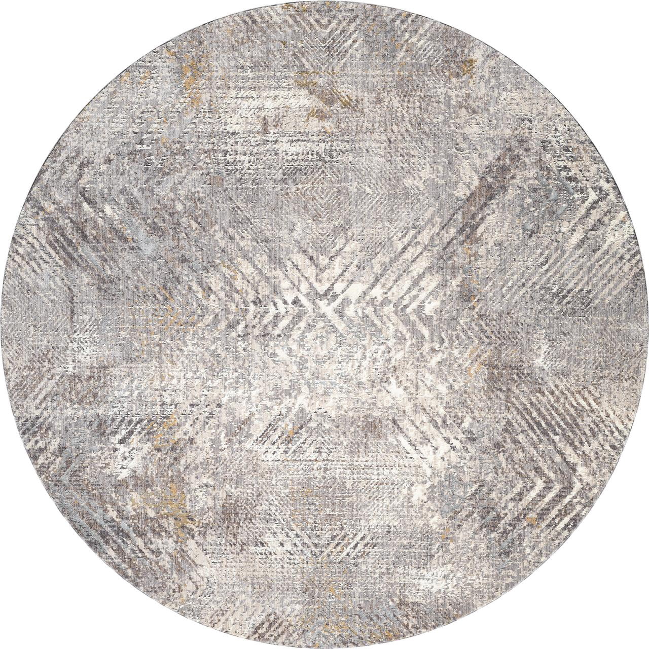 United Weavers Utopia Skye Contemporary Abstract Round Rug, Grey, 7'11" x 7'11"
