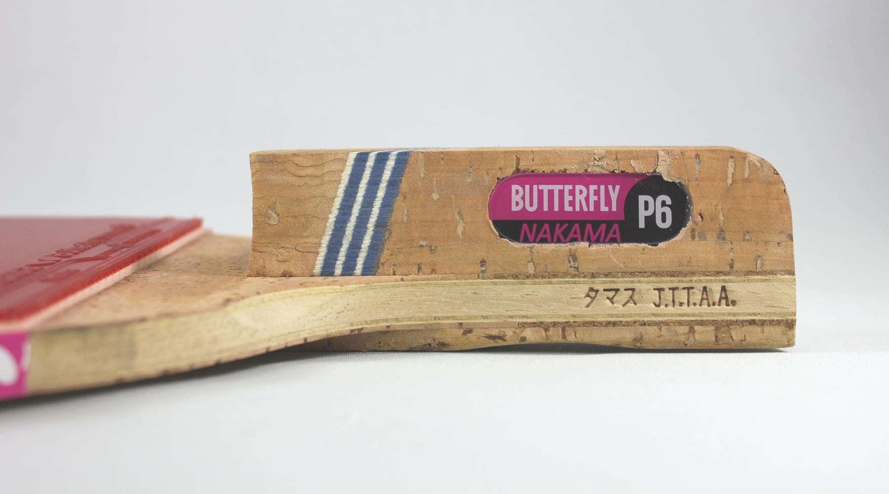 Butterfly Nakama P6 Penhold Table Tennis Racket-All Wood Blade-Flextra 1.7 Rubbers
