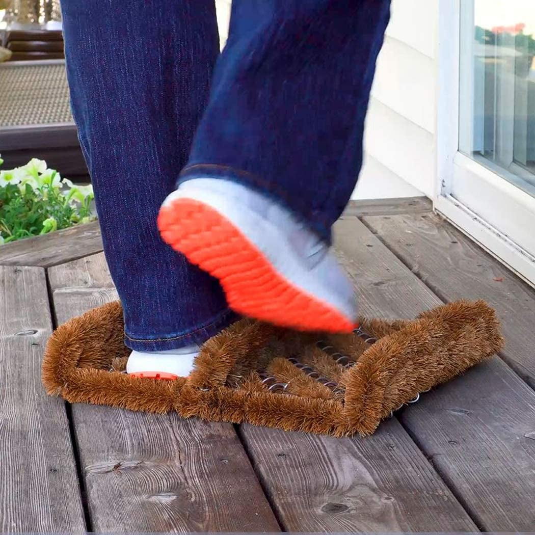 Natural Coir Boot Scraper Door Mat - 13 x 12 inch