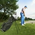 thumbnail image 2 of Gymax Golf Stand Bag 6 Way Divider Golf Carry Bag w/ Straps & 7 Storage Pockets Black, 2 of 10