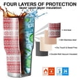 thumbnail image 7 of 30oz Red Christmas Geometric Snowflake Pattern Tumblers Stainless Steel Tumbler with Lid and Straw,Vacuum Insulated Double Wall Travel Tumbler Cups Mug with Cleaning Brush for Coffee,Tea, 7 of 7