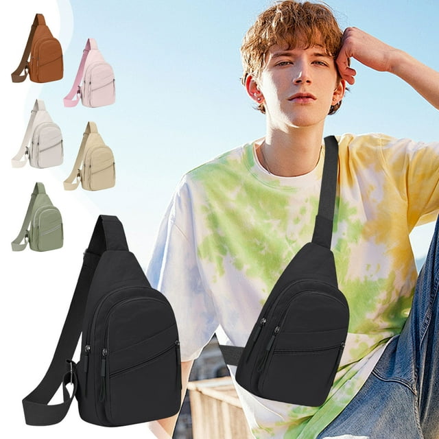 Bolsa bandolera de gran capacidad para hombres y mujeres - Bolsa bandolera de nylon resistente al agua con múltiples compartimentos para viajes, senderismo y uso diario