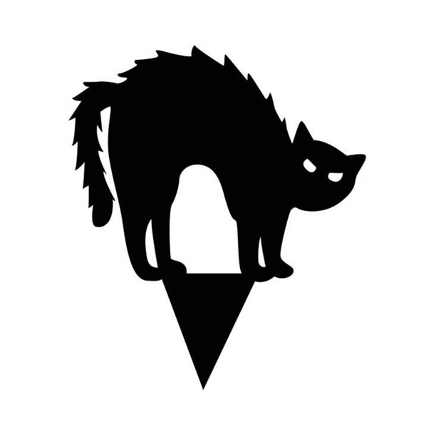 Apuestas De Silueta De Gato Negro Estaca de jardín Black Cat resistente al agua para Garden Yard Farm 30x26cm Metal A Ehuebsd Libre de BPA