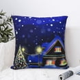 thumbnail image 4 of Yiaed Christmas Night Print Pillow Covers Super Soft Decorative Square Throw Pillow Covers Case Cushion Covers for Sofa Couch Bedroom Car Decor（No pillow core）-18"x18", 4 of 7