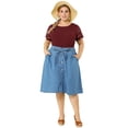thumbnail image 3 of Women's Plus Size Tops Lace Panel Elegant Work Short Sleeve Top Wine Red 4X, 3 of 7