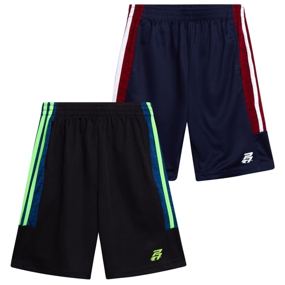 Pro Athlete Boys Athletic Shorts - 2 Pack Quick Dry Performance Basketball Shorts For Boys (8-16)