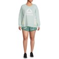 thumbnail image 2 of Reebok Women's Plus Size Printed Essential Running Shorts with Pockets, 2 of 5