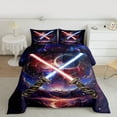 thumbnail image 2 of jejeloiu Lightsaber Bedding Comforter Set,Universe Starry Night Twin Comforter Sets,Colorful Galaxy Bedding Set For Boys Kids,Microfiber Bedroom Decor Reversible,2-Piece, 2 of 8